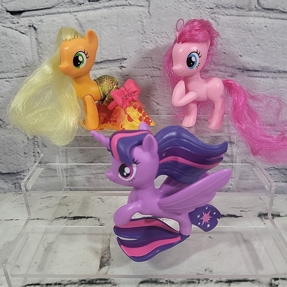 My Little Pony FIM Lot Of 3 Sea Fashion Applejack Pinkie Mer-Pony Twilight 2016